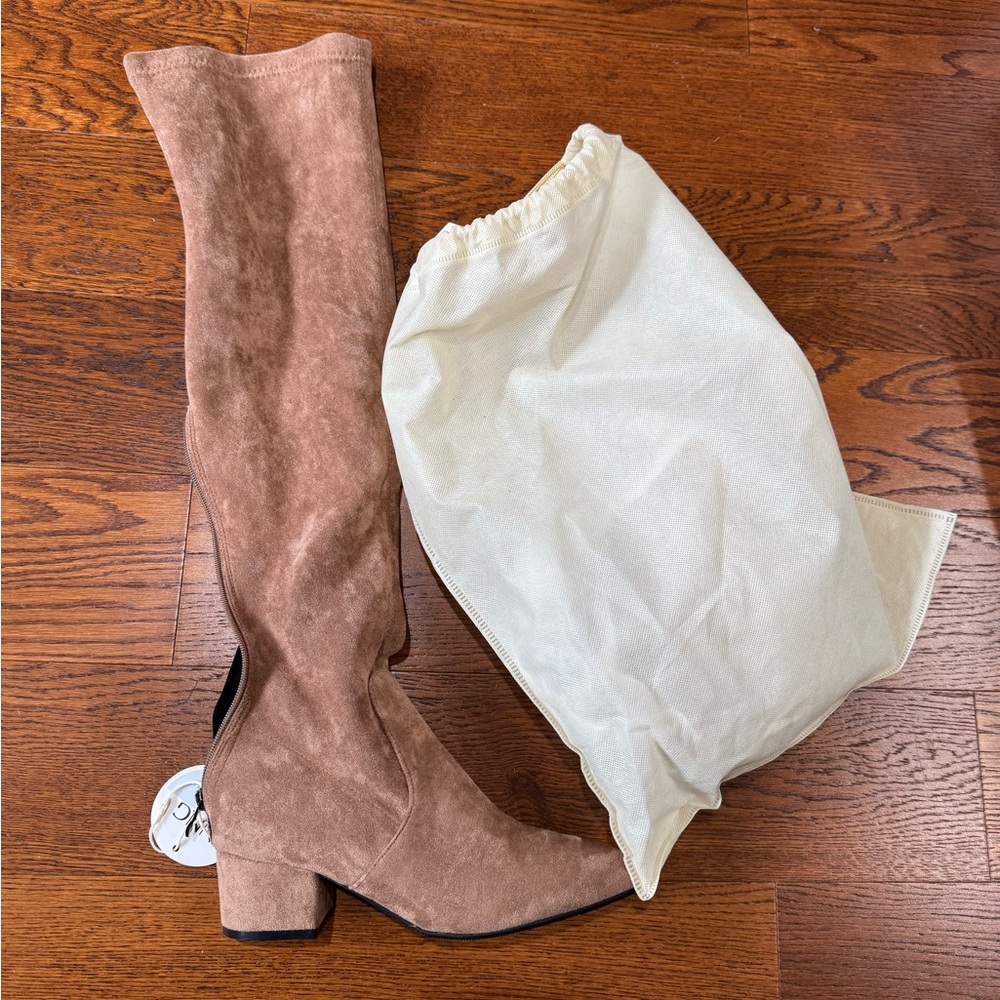 Brown Suede Over-the-Knee Boots